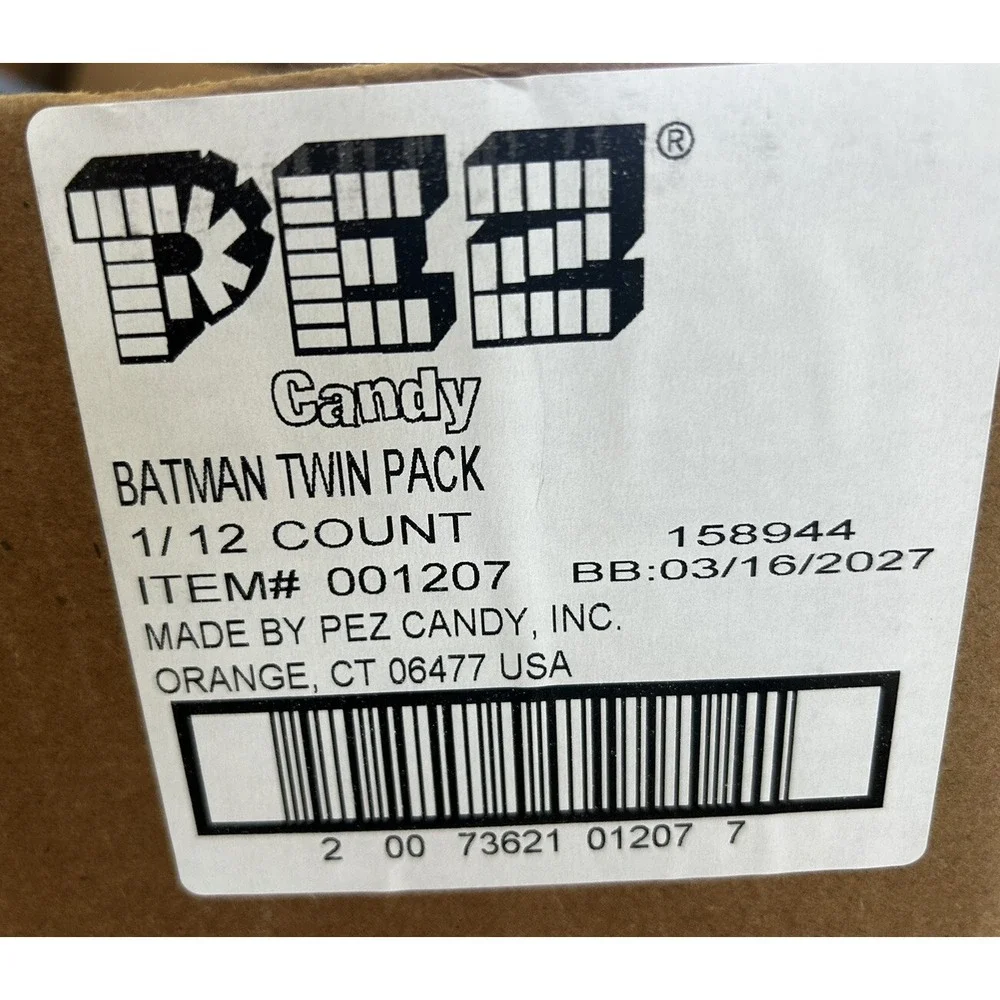 PEZ BATMAN TWIN PACK RETIRED‎ DISCONTINUED DC COMICS WB SHIELD 2027 Expiration